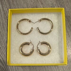 Banana Republic Factory Gold Hoop Earrings Set
